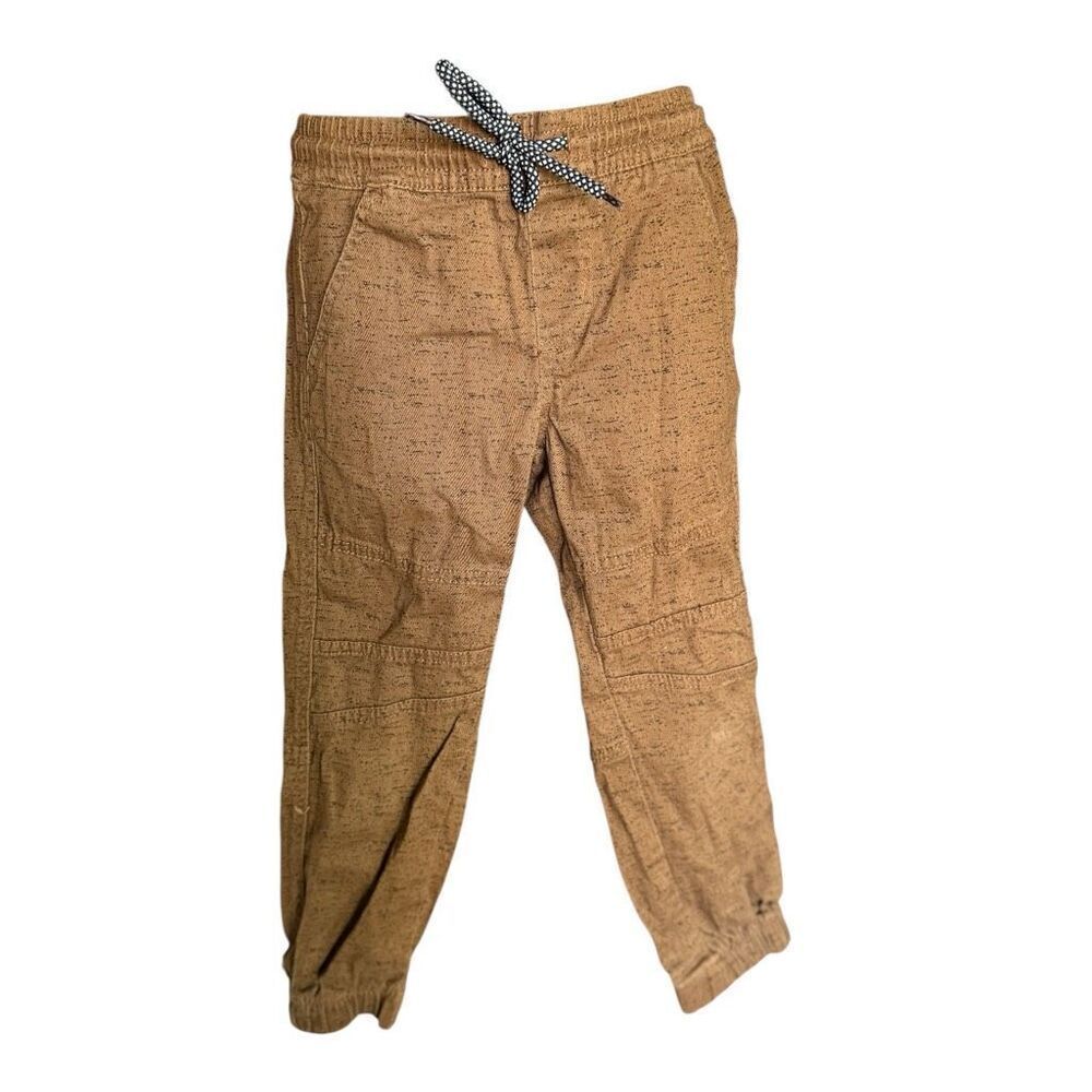 Youth Boys Retro Stitch Heathered Dark Khaki Joggers Pants - Sz 6